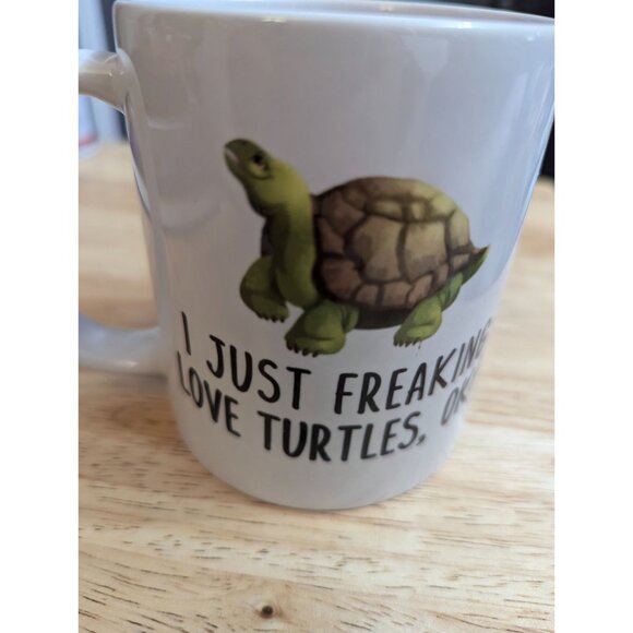 Turtle Mug CVS I just freaking love turtles Ok? 4 inch coffee mug dual side - Picture 5 of 9